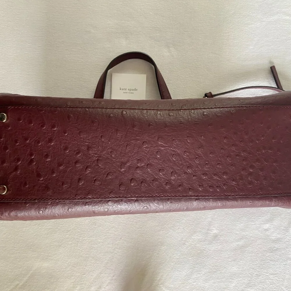 kate spade New York Bristol Drive 100% leather handbag cherrywood luxury classic